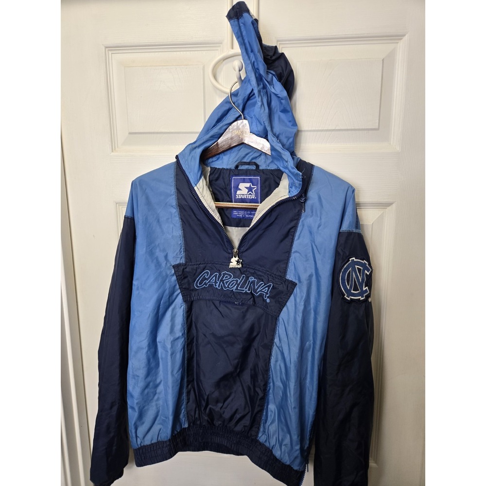 Vintage 90s UNC North Carolina Tar Heels Starter Jacket Hooded XL Blue